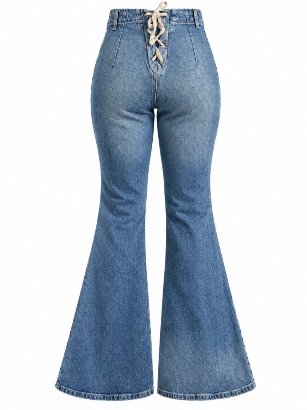 NWT BDG Urban Outfitters Blue Lace-Up Low Rise Flare Jeans Size 25